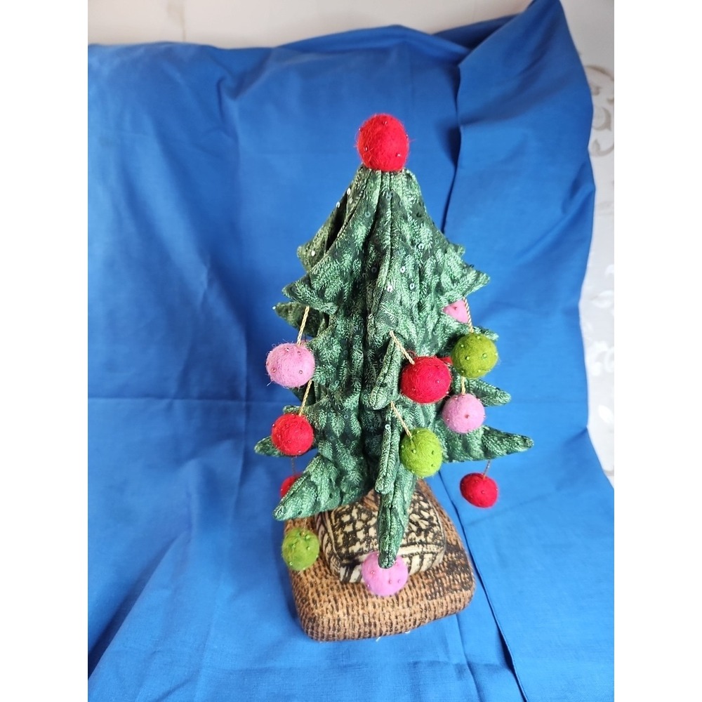 John Derian For Target Christmas Tree Pillow 18" w/Dangling Ornaments Sequined